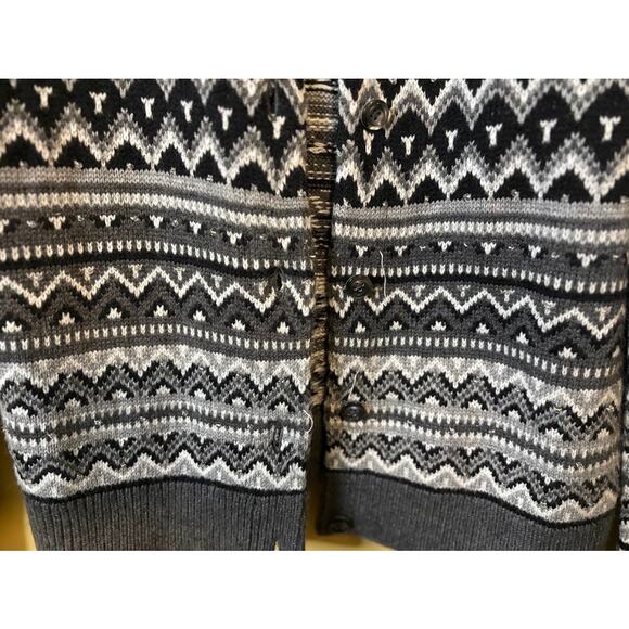 Talbots Petites Fair Isle Beaded Lamb's Wool Blend Cardigan Size Small - Picture 2 of 10